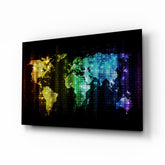 World Map Glass Wall Art.